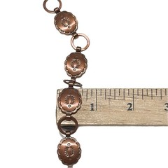 Copper Bracelet 7″ Concho Southwestern Rustic Americana Cowgirl Boho Rodeo VTG