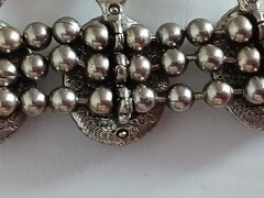 Vintage Goldette Squash Blossom Faux Turquoise Necklace 25″ 1970’s Southwestern