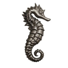 Vintage Seahorse Brooch Pin Silver Tone Metal Marine Jewelry 2.5 Inches