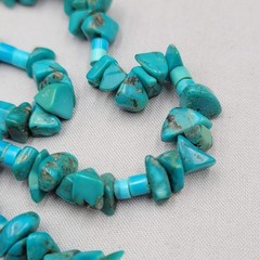 Vintage Turquoise Stone Nugget Bead Necklace 22 in 59 grams