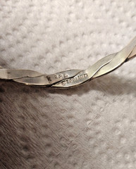 Sterling Silver (925) Bracelet and Pony Tail Tie with Silver Clasp