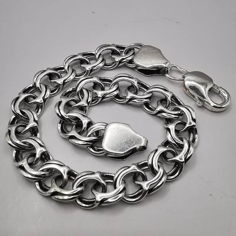 Vintage Handmade 925 Sterling Silver Bracelet – Signed Elegant Jewelry 21.33g”