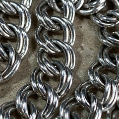 Vtg AC Co Sterling Silver Rhodium Plated Charm Bracelet 7 in. Parallel Link 6.2g