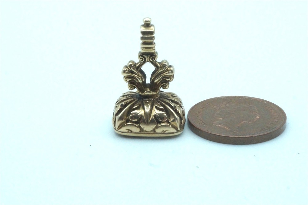 ANTIQUE ENGLISH GEORGIAN 15K GOLD CITRINE SEAL FOB CHARM c1830 – LONDON HOUSE