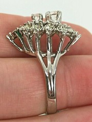 Vintage 18KT H.G.E. A 4mm Clear Gemstone Cluster Ring Size 7