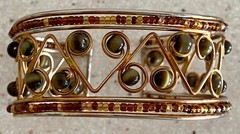 Lot of 4 Vintage Cuff Bracelet Magnetic Stainless Cable Ann Taylor Mesh Beaded