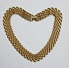 Vintage Napier Gold Tone Panther Link Classic Collar Necklace Signed