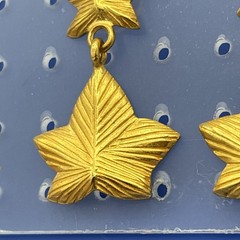 Vintage Anne Klein Gold Tone Ivy Leaf Dangle Earrings Signed AK 1.5”
