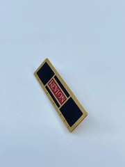 Vintage Revlon Pin Brooch Rectangle Black and Red Enamel Gold Tone