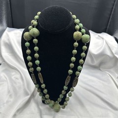 Vtg Handcrafted Extra Long Painted Beads Necklace. It’s 36” Long. See pics.