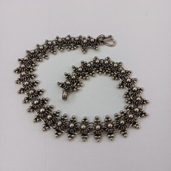 Vintage Silver Bracelet Ethnic Granulation Flower Filigree Tribal Articulated