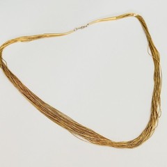 Vintage Sterling Silver Liquid Gold Vermeil 30 Multi Strand Southwest Necklace