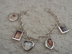 Silvertone Photo Frame Charm Chain Bracelet