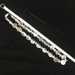 ANTQ Art Deco Crystal Necklace Sterling Silver 1920s GEMSTONE CUT Choker VTG 16”