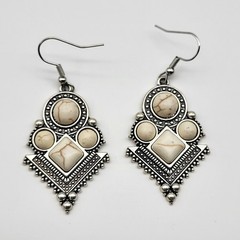 Boho Chic Dangle earrings Southwest Tribal faux stone pierced club sexy