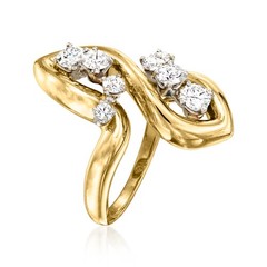 Vintage 1.00 ct. t.w. Diamond Swirl Ring in 18kt Yellow Gold. Size 5