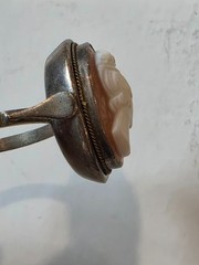 Vintage Italian carved shell Cameo Ring made in Italy Size 9.5