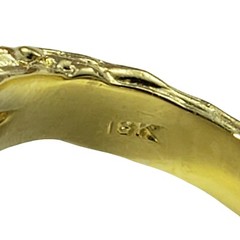 18 Karat Yellow Gold Opal and Diamond Ring Size 7 #11975