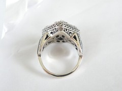 Sterling Silver 925 Heated Blue Topaz Etruscan Style Ring Size 9