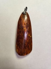 Vintage Brown Natural Amber Pendant from Latvia