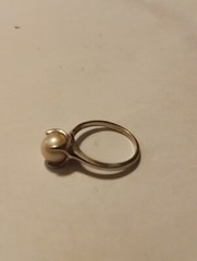 14k Gold Vtg Womens Pearl Ring Size 6 3/4?sized At Pawn Shop Price 2 Sell!3 Gram