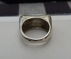 CLASSIC ITALY MODERNIST SCULPTURAL CHUNKY STERLING SILVER RING SIZE 7 1/2