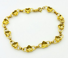 Avon Gold Tone Heart Link Bracelet 8.5 in
