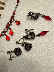Art Deco Neclaces Gothic Glass Chech 1920s 1930s Jewelry Lot Chokers Earrings