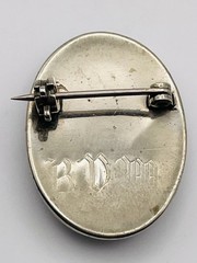 Antique Beautiful Virgin Mary Raised Butterfly Wing Pin Engraved BVM Rare Find