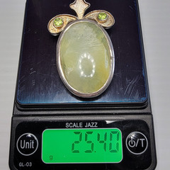 Vintage Prehnite Peridot Statement Pendant 925 Sterling Silver Large Boho 25g