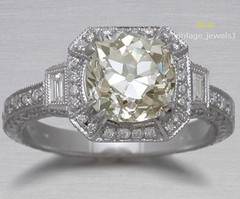 Round Cut 3CT Lab Created Diamond Vintage Halo Engagement Ring 14K Gold Finish