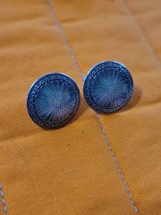 Vintage Sterling Silver Button Style Earings