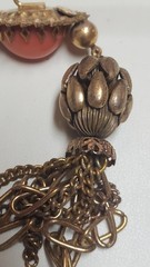 Vintage Hobe faux coral gold tone stick pin