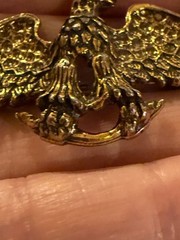 Vintage Eagle Brooch Pin Gold Tone Detailed signed Zentall 1950s Figural
