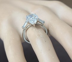 14k White Gold Engagement Ring 4.01ct Lab Grown Diamond Pear Shape IGI Cert