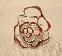 Large Sterling Silver Ring Free Form Vintage Size 6.5