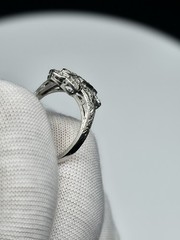 Antique Art Deco Platinum Diamond Ring Size 5 Filigree Milgrain 4.2g
