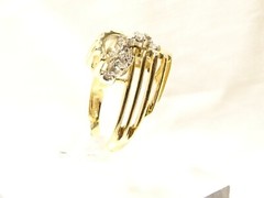 Vintage Unique Mid Century Modern 14 K Gold Diamond Twisted Column Sz 6 Ring RDW