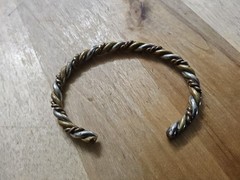 vintage twist brass bangle bracelet tricolor gold tone silver tone copper classy