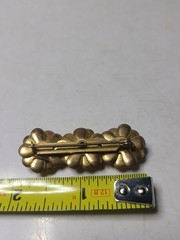 Vintage/ Antique Gold Tone 3 Flower Brooch