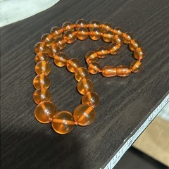 Vtg Beautiful Baltic Balls AMBER Beads Knotted Honey Color Necklace 36g