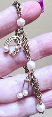 LOVELY Music Themed 14 Kt. Gold-Filled & Solid 14 Kt. Gold Pearl Charm Bracelet