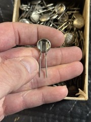 1 NOS Victorian Silver tone plate Double-pronged Hair Hat pins scarf Doily