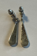 Vintage 925 Sterling Silver Earrings Elegant Teardrop Dangle Drop 1.25″ D384