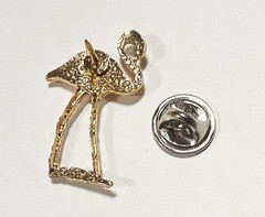 Flamingo 24K Gold Plated Metal Lapel Hat Pin