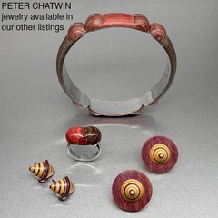 Vtg PETER CHATWIN British Modernist Contemporary STERLING WOOD RING 1980 Signed