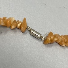 Gemstone Necklace Peach Orange Chip Stone Beads Collar Healing Energy Boho 18″