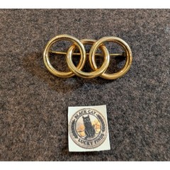 Vintage JMS 1/20 12K Gold Filled Interlocking Triple Circle Ring Brooch Pin