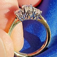 Original EARTH MINED DIAMOND Octagon cut Deco Engagement Ring Vintage Trilogy 6