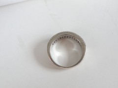 Sterling Silver 925 Baguette Channel Set CZ Designer Signed Band Ring Size 7